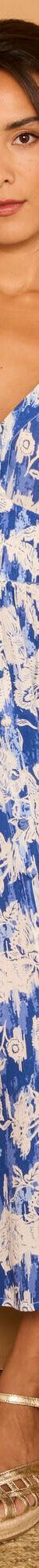 Robe longue imprimée, évasée (bleu) Robe longue imprimée, évasée (bleu)